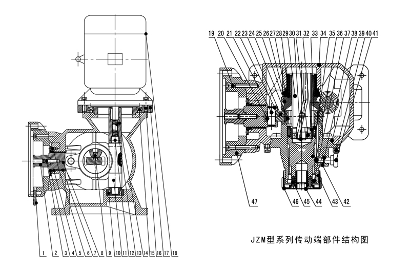 JZM機械隔膜計量泵部件結(jié)構(gòu)圖
